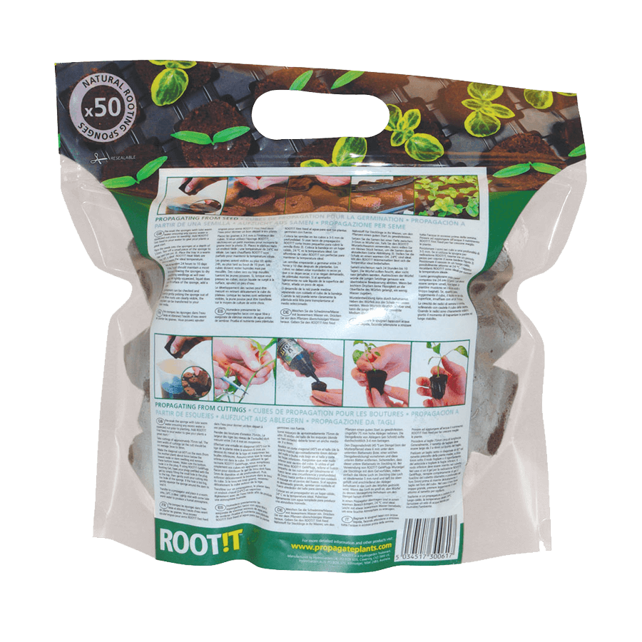 ROOT!T Anzuchtwürfel mit Pflanze in der Hand Details 4